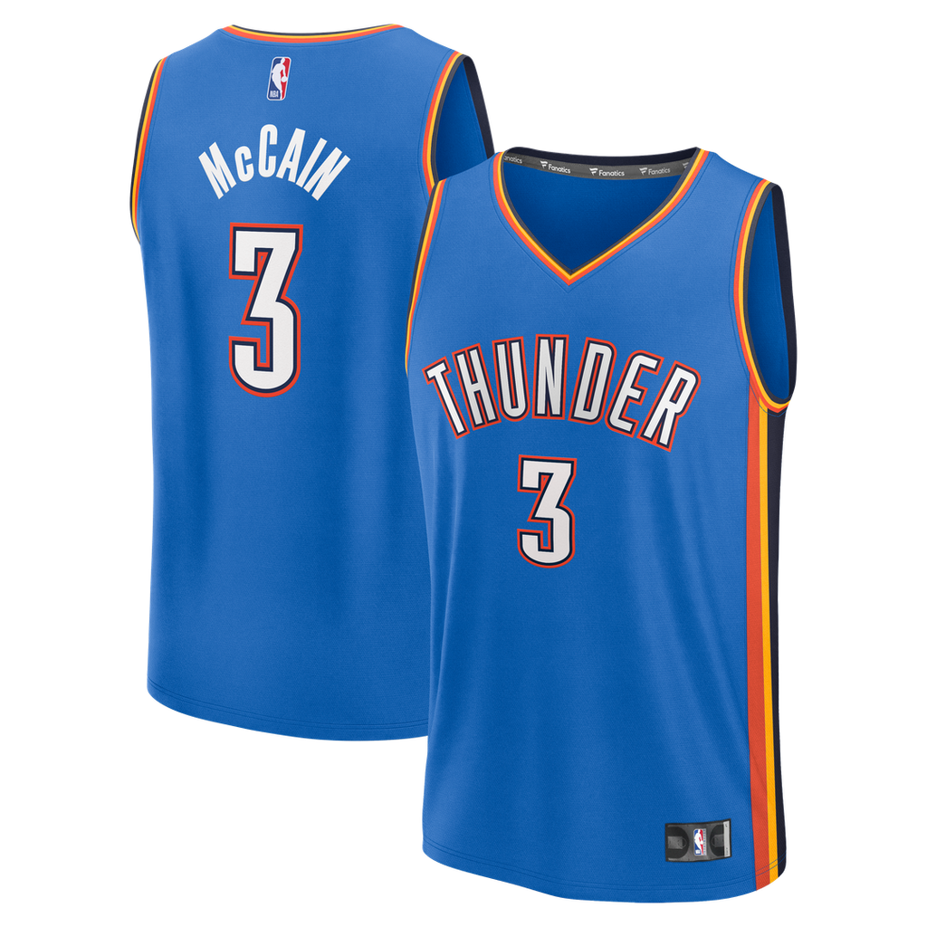 Jared McCain Oklahoma City Thunder Fanatics Fast Break Replica Jersey - Icon Edition - Blue | NBA Fan Gear