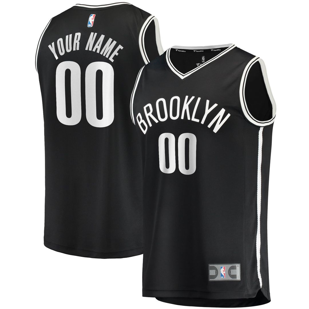 Brooklyn Nets Fanatics Youth Fast Break Custom Replica Jersey Black - Icon Edition | NBA Fan Gear