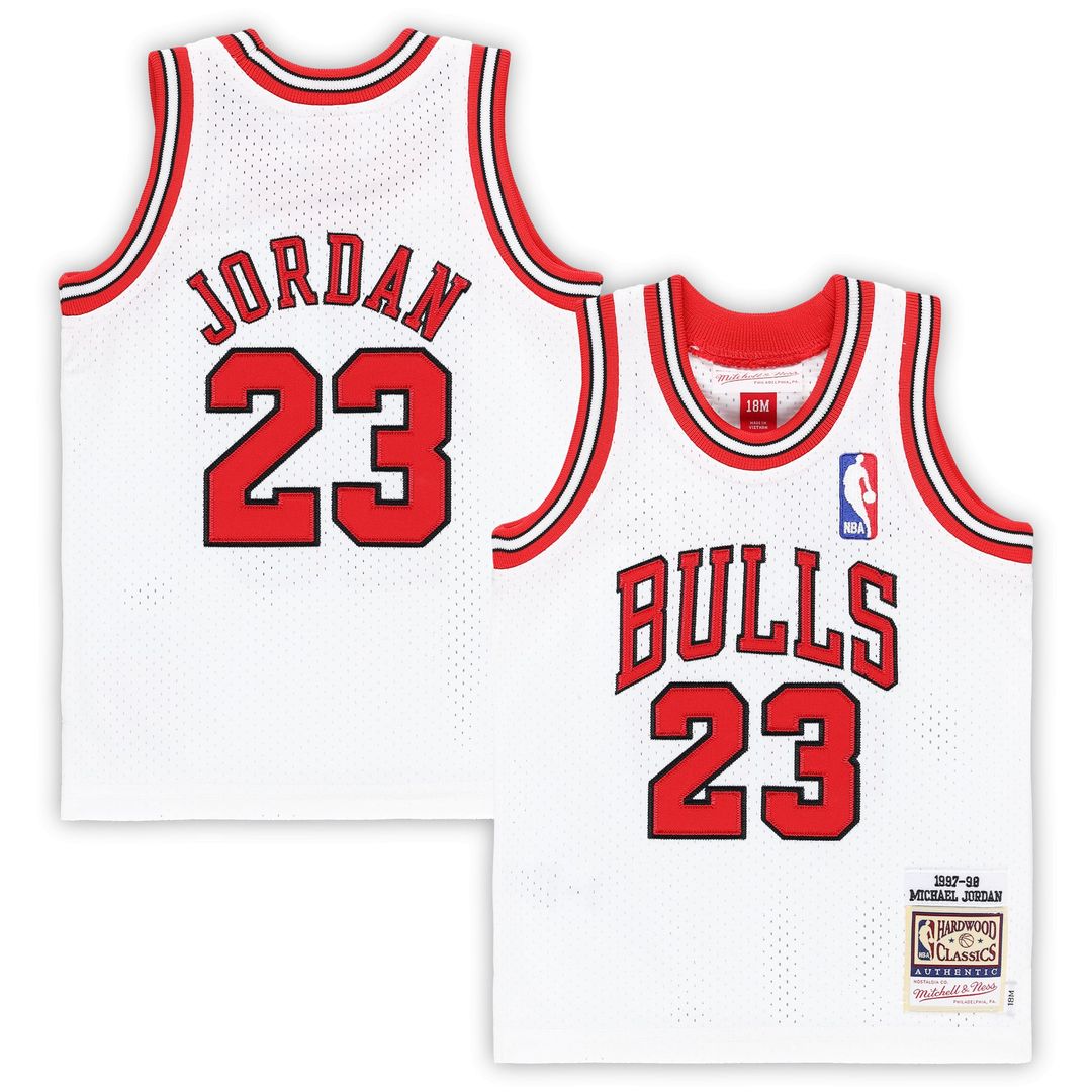 Michael Jordan Chicago Bulls Mitchell & Ness Infant 1997/ 98 Hardwood Classics Authentic Jersey - White | NBA Fan Gear