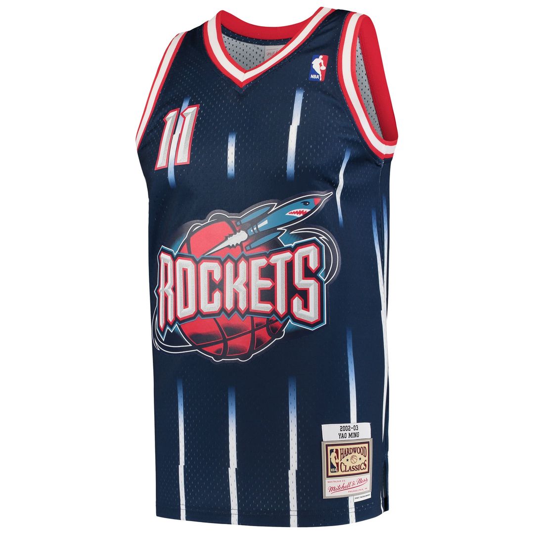 Yao Ming Houston Rockets Mitchell & Ness 2002/ 03 Hardwood Classics Swingman Jersey - Navy | NBA Fan Gear