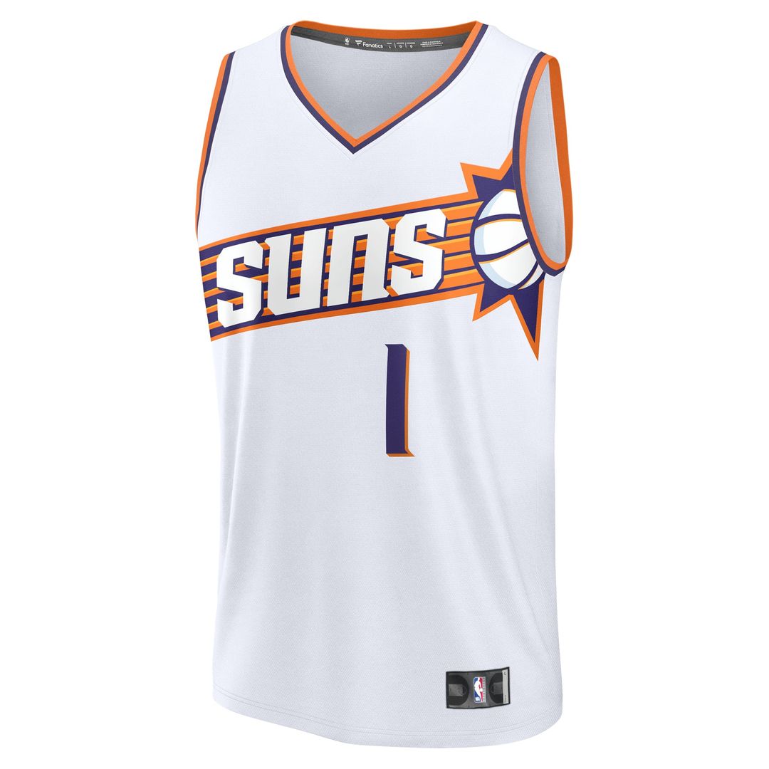Devin Booker Phoenix Suns Fanatics Fast Break Replica Player Jersey - Association Edition - White | NBA Fan Gear