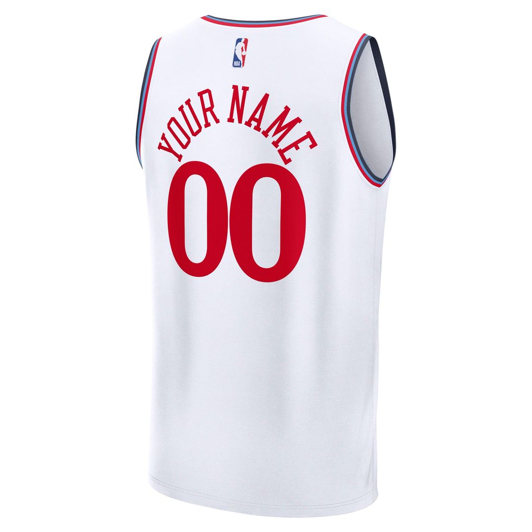 LA Clippers Fanatics Youth Fast Break Custom Replica Jersey - White - Association Edition | NBA Fan Gear