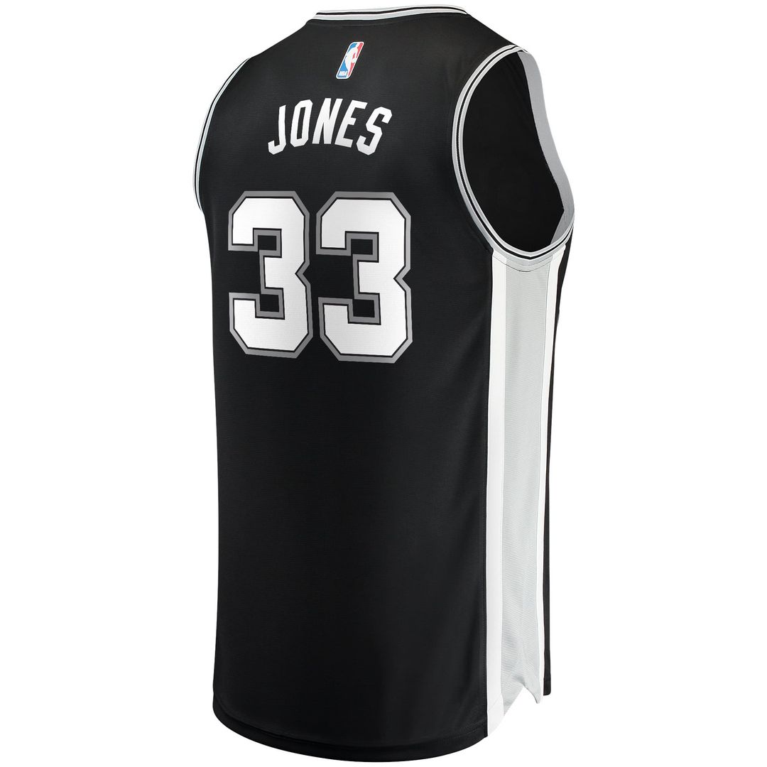 Tre Jones San Antonio Spurs Fanatics Fast Break Replica Jersey - Icon Edition - Black | NBA Fan Gear