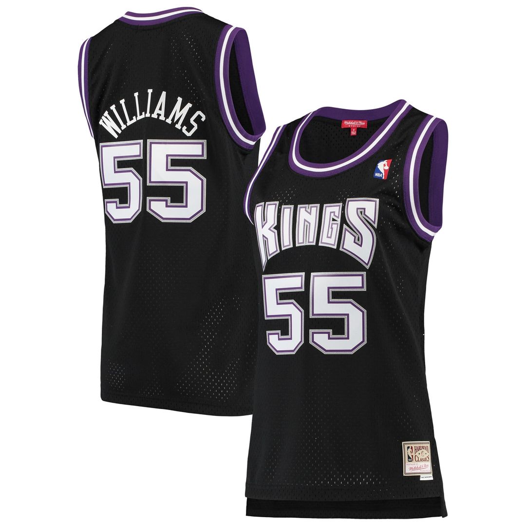 Jason Williams Sacramento Kings Mitchell & Ness Women's 2000/ 01 Hardwood Classics Swingman Jersey - Black | NBA Fan Gear