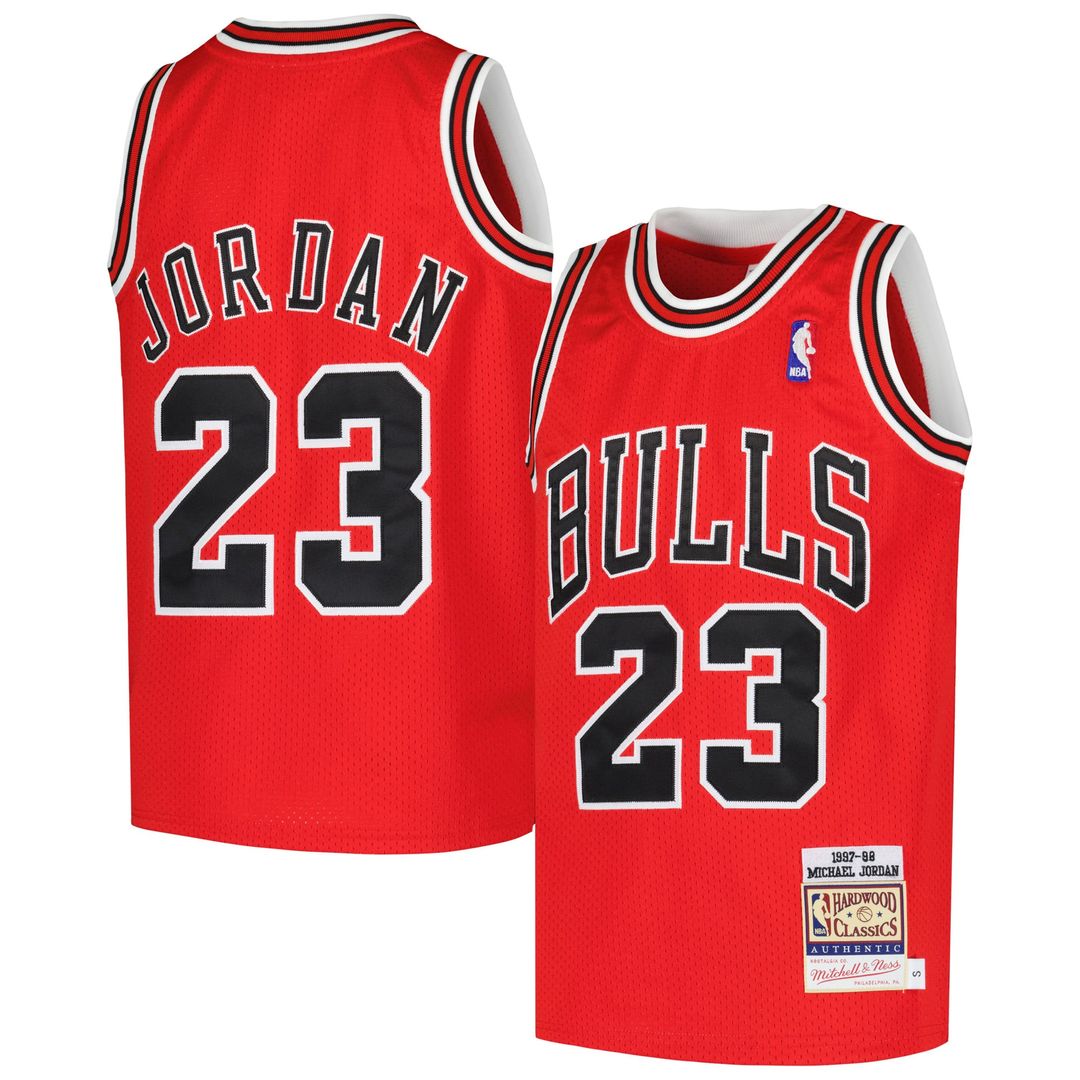 Michael Jordan Chicago Bulls Mitchell & Ness Youth Hardwood Classics 1997/ 98 Authentic Jersey - Red | NBA Fan Gear