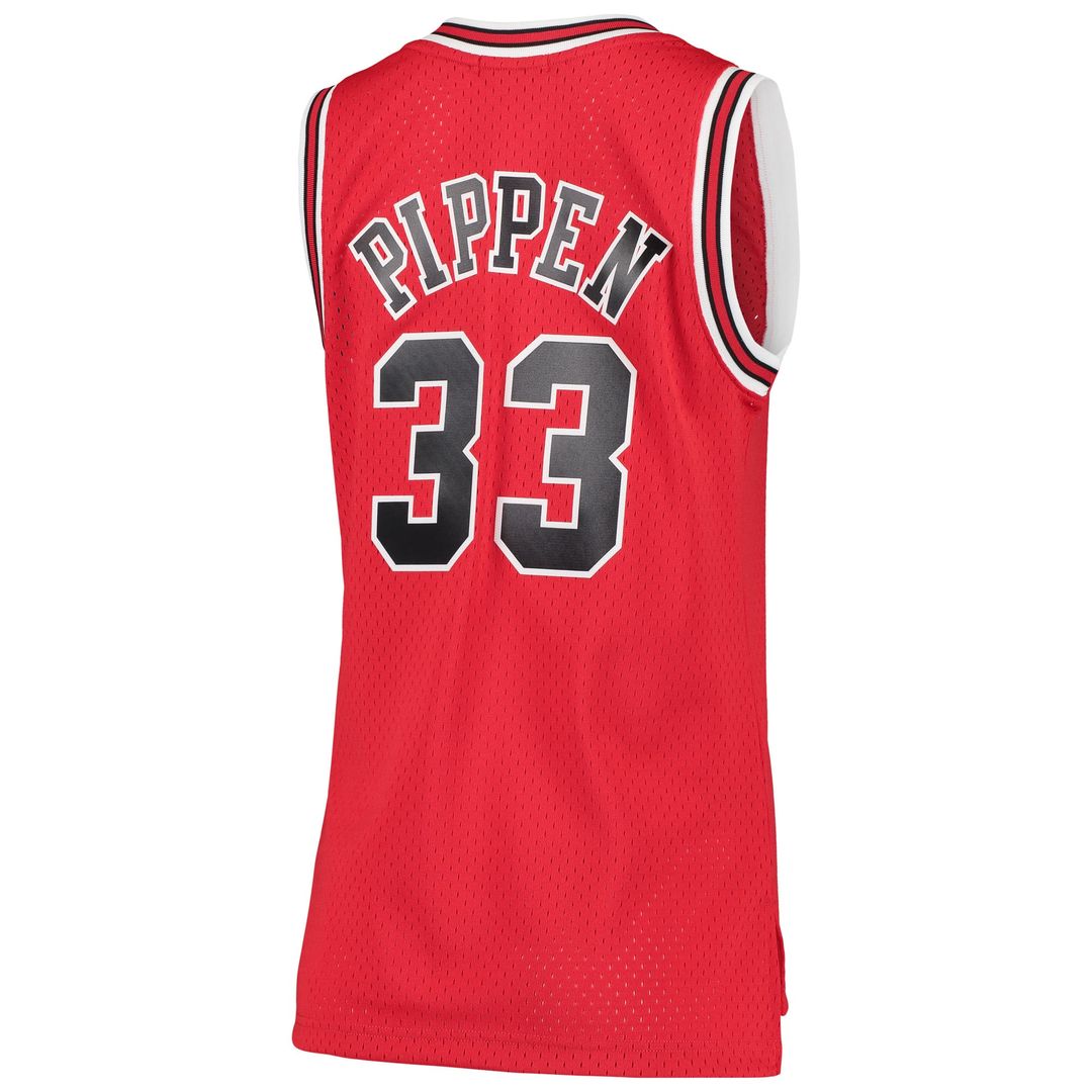 Scottie Pippen Chicago Bulls Mitchell & Ness Women's 1997/ 98 Hardwood Classics Swingman Jersey - Red | NBA Fan Gear