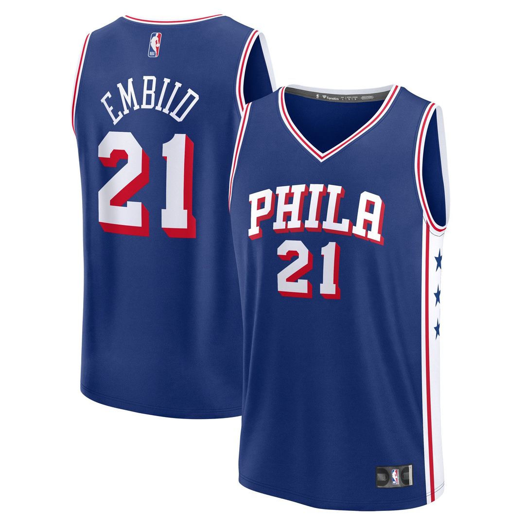 Joel Embiid Philadelphia 76ers Fanatics Fast Break Replica Player Jersey - Icon Edition - Royal | NBA Fan Gear