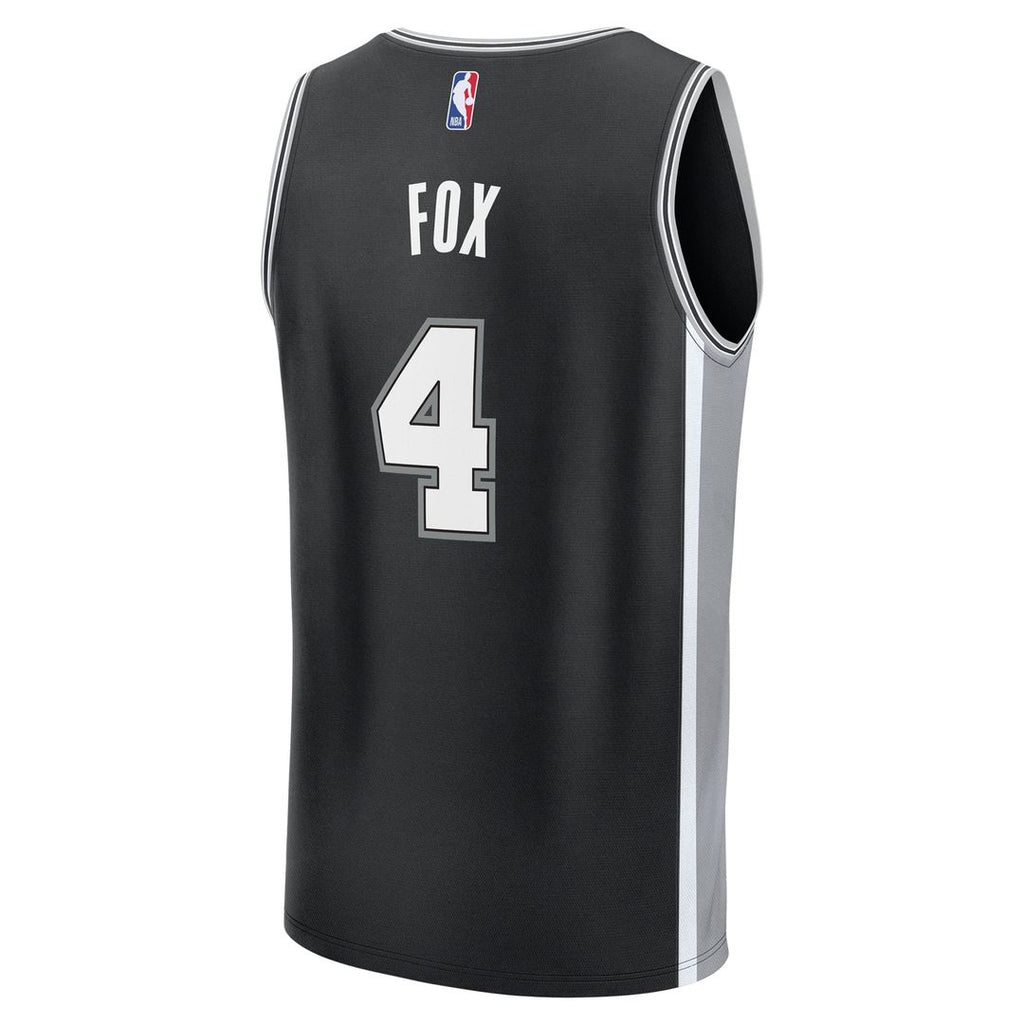 De'Aaron Fox San Antonio Spurs Fanatics Fast Break Replica Player Jersey - Icon Edition - Black | NBA Fan Gear