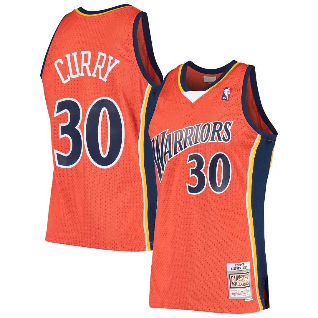Stephen Curry Golden State Warriors Mitchell & Ness Hardwood Classics Swingman Jersey - Orange | NBA Fan Gear