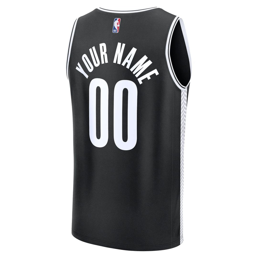 Brooklyn Nets Fanatics Fast Break Custom Jersey - Icon Edition - Black | NBA Fan Gear