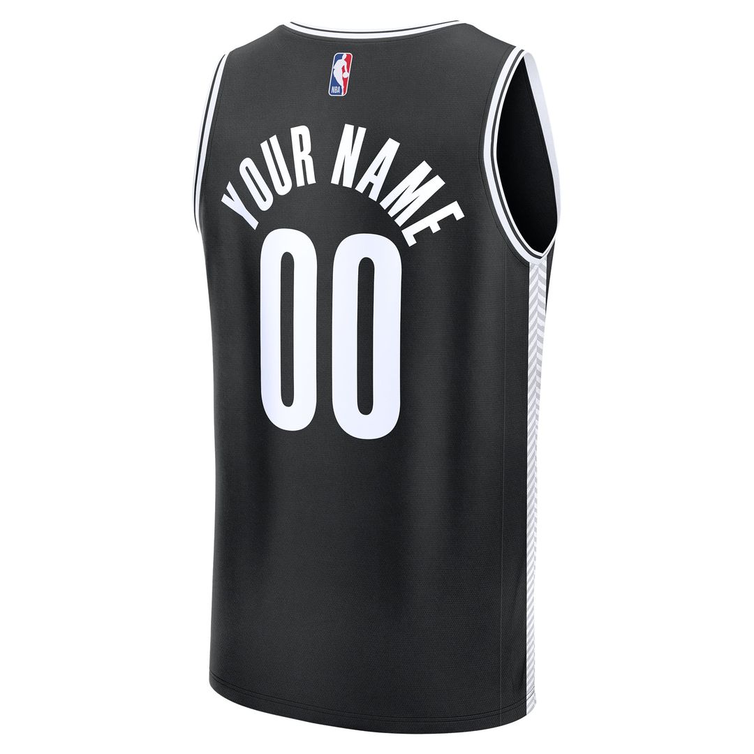 Brooklyn Nets Fanatics Fast Break Custom Jersey - Icon Edition - Black | NBA Fan Gear