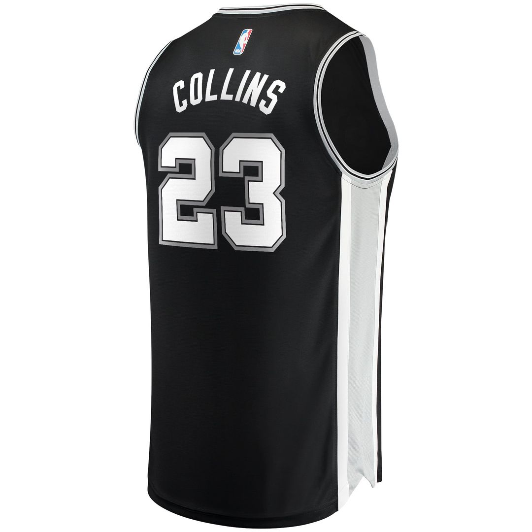 Zach Collins San Antonio Spurs Fanatics Fast Break Replica Jersey - Icon Edition - Black | NBA Fan Gear