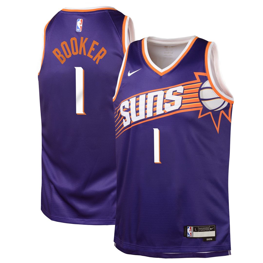 Devin Booker Phoenix Suns Nike Youth Swingman Jersey - Icon Edition - Purple | NBA Fan Gear