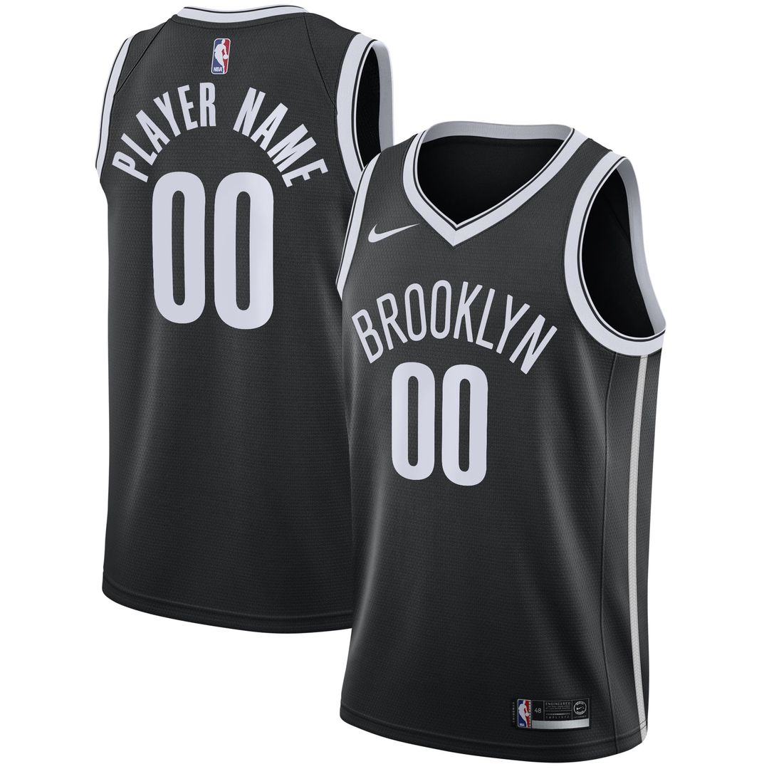 Brooklyn Nets Nike 2020/ 21 Swingman Custom Jersey - Icon Edition - Black | NBA Fan Gear