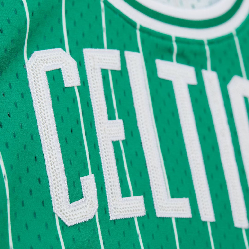 Larry Bird Boston Celtics Mitchell & Ness x DANNIJO Women's Fashion Cropped Basketball Jersey - Kelly Green | NBA Fan Gear