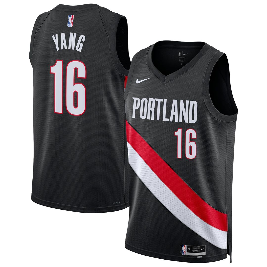 Yang Hansen Portland Trail Blazers Nike Unisex Swingman Jersey - Icon Edition - Black | NBA Fan Gear