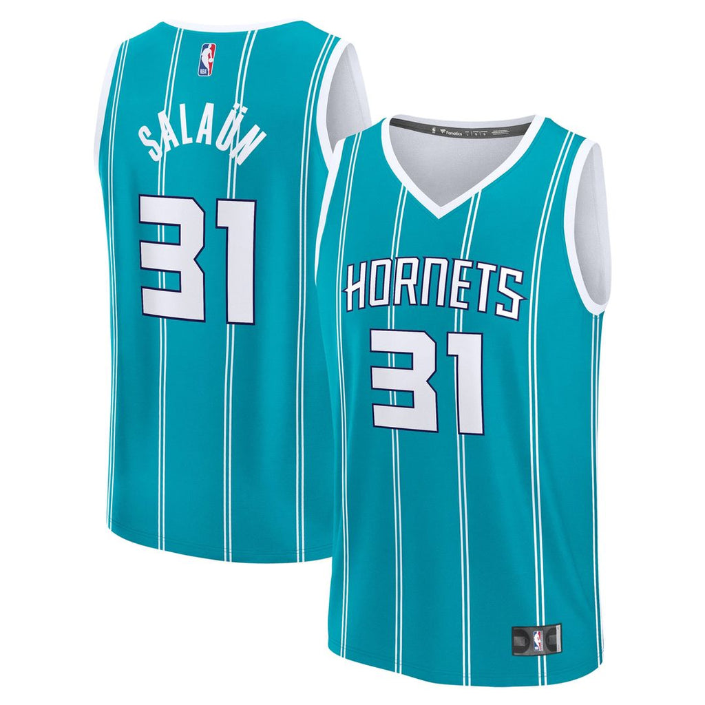 Tidjane Salaun Charlotte Hornets Fanatics 2024 NBA Draft Fast Break Player Jersey - Icon Edition - Teal | Fan Gear