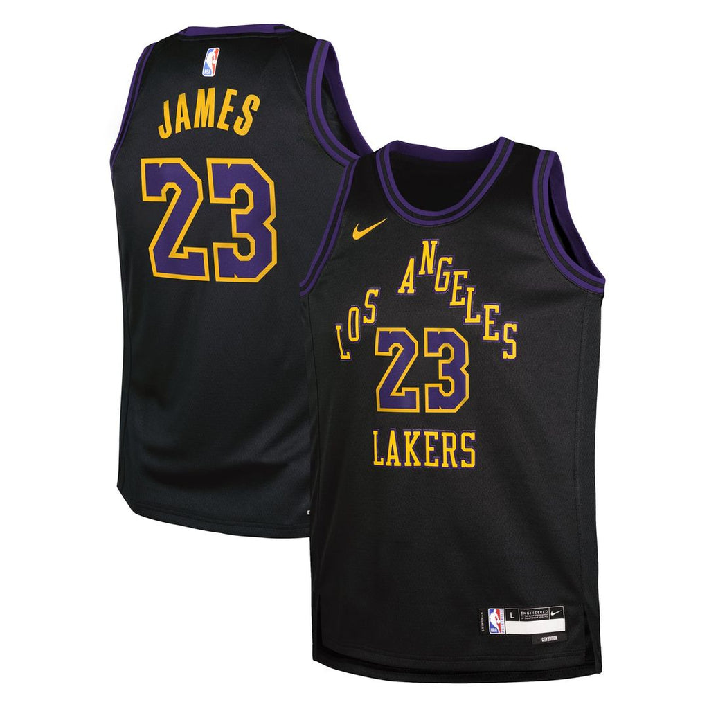 LeBron James Los Angeles Lakers Nike Youth 2025/ 26 City Edition Swingman Jersey - Black | NBA Fan Gear