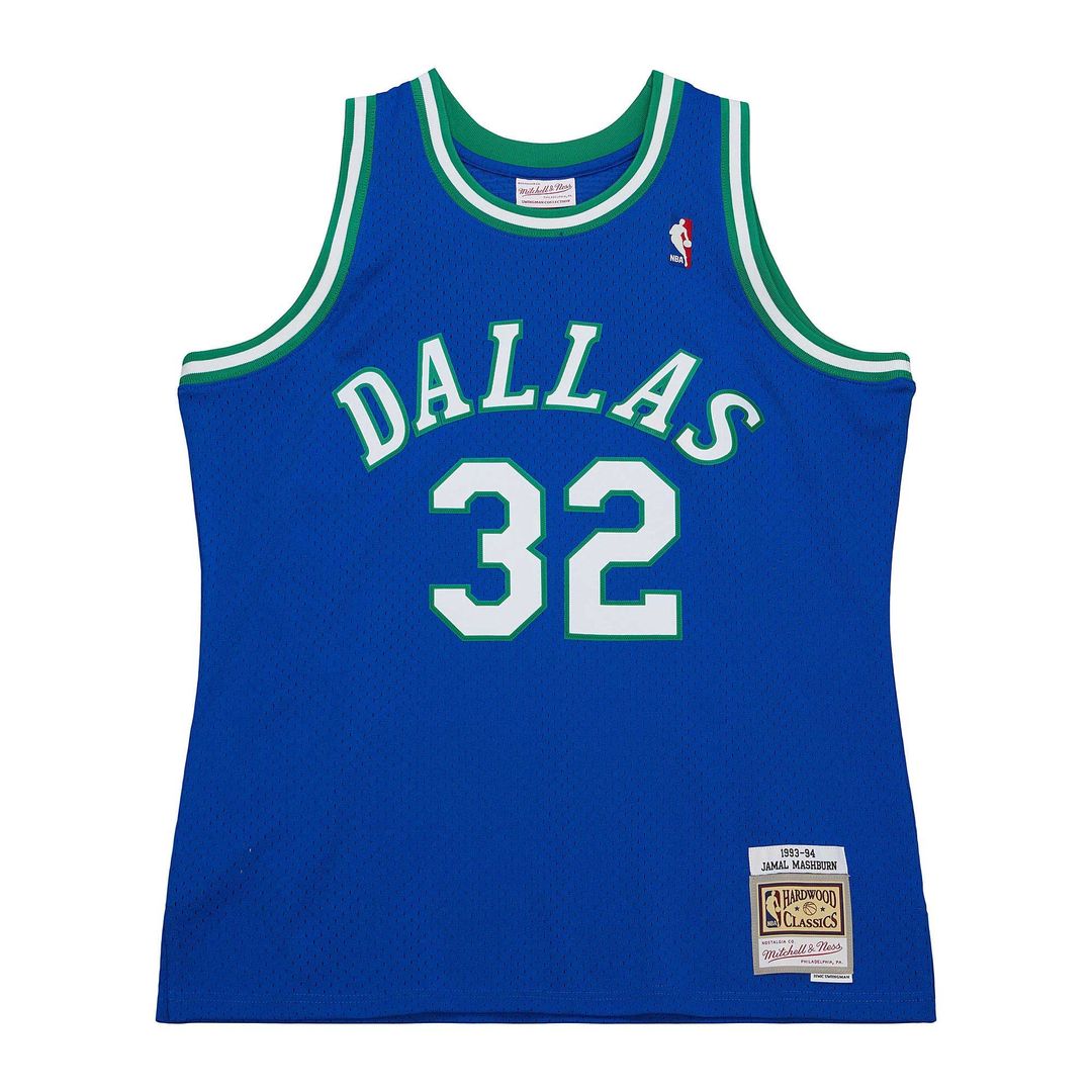 Jamal Mashburn Dallas Mavericks Mitchell & Ness 1993/ 94 Hardwood Classics Swingman Jersey - Blue | NBA Fan Gear