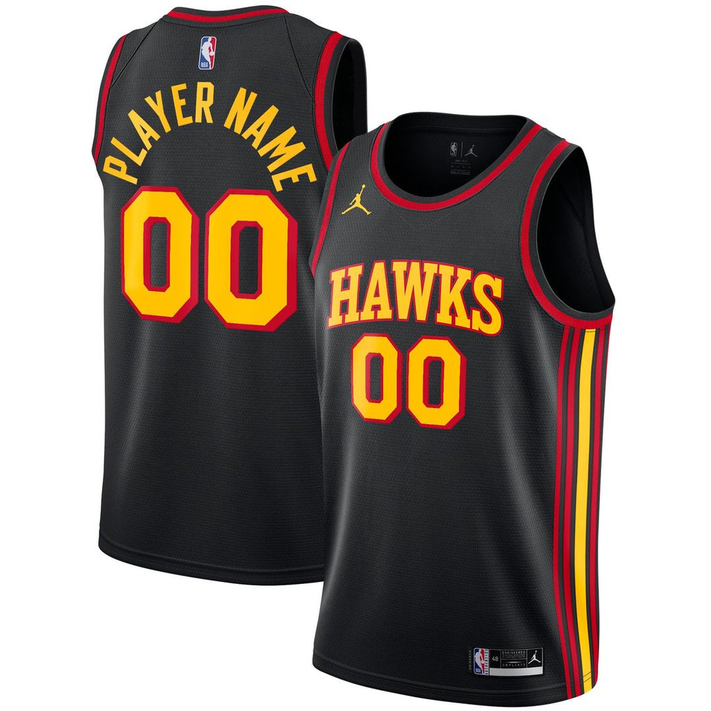 Atlanta Hawks Jordan Brand Swingman Custom Jersey - Statement Edition - Black | NBA Fan Gear