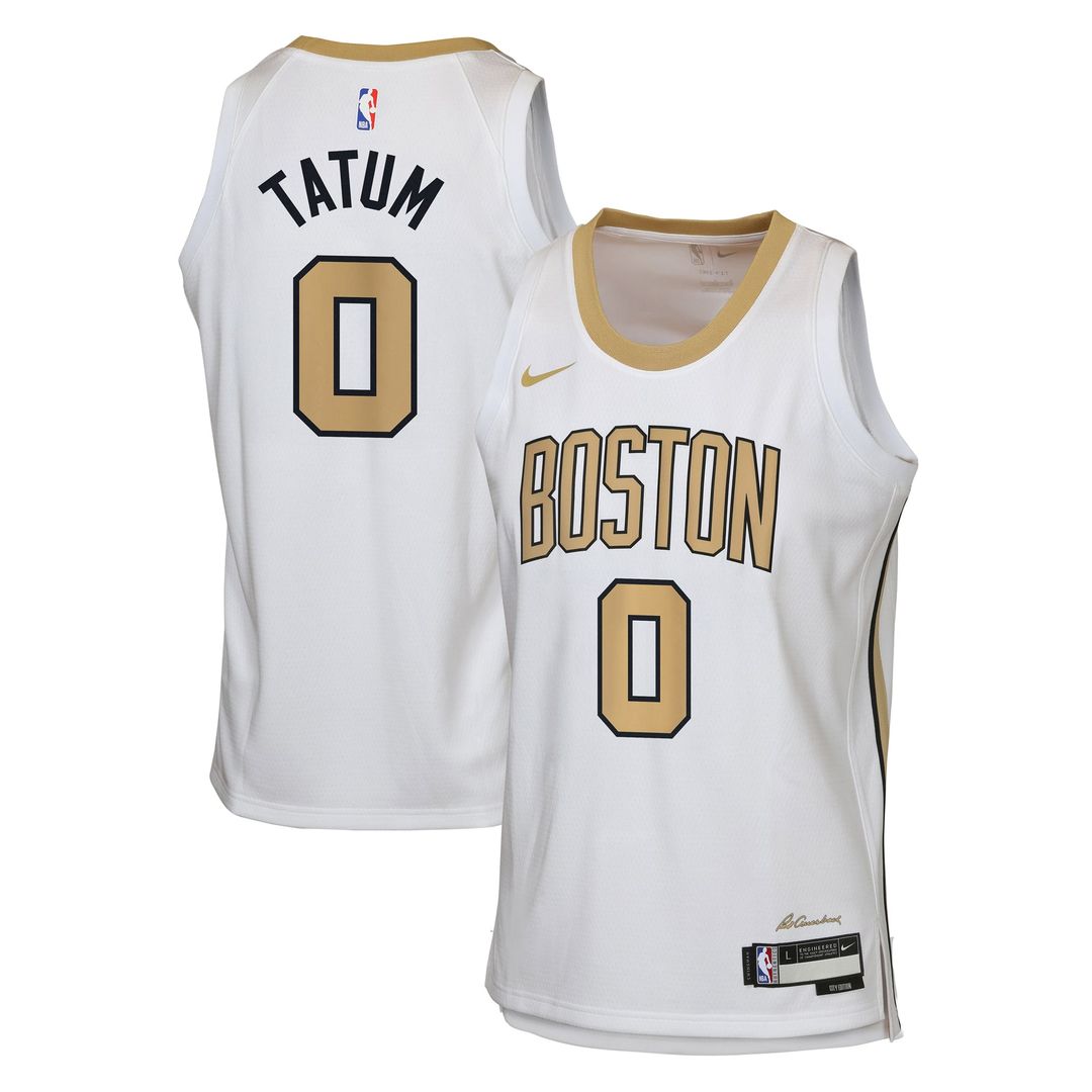 Jayson Tatum Boston Celtics Nike Youth 2025/ 26 City Edition Swingman Jersey - White | NBA Fan Gear