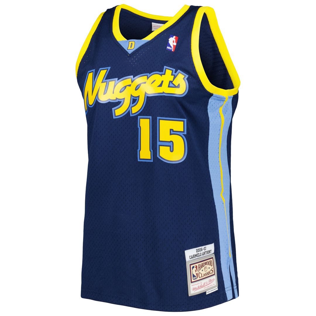 Carmelo Anthony Denver Nuggets Mitchell & Ness Hardwood Classics Swingman Jersey - Navy | NBA Fan Gear