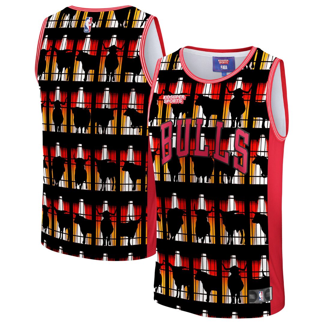 Chicago Bulls NBA & KidSuper Studios by Fanatics Unisex Hometown Jersey - Red | NBA x KidSuper Fan Gear
