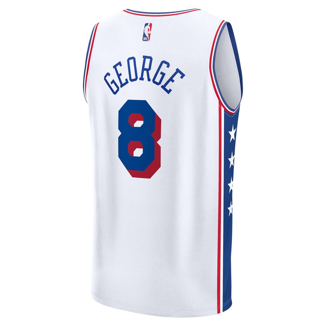 Paul George Philadelphia 76ers Fanatics Fast Break Replica Player Jersey - Association Edition - White | NBA Fan Gear