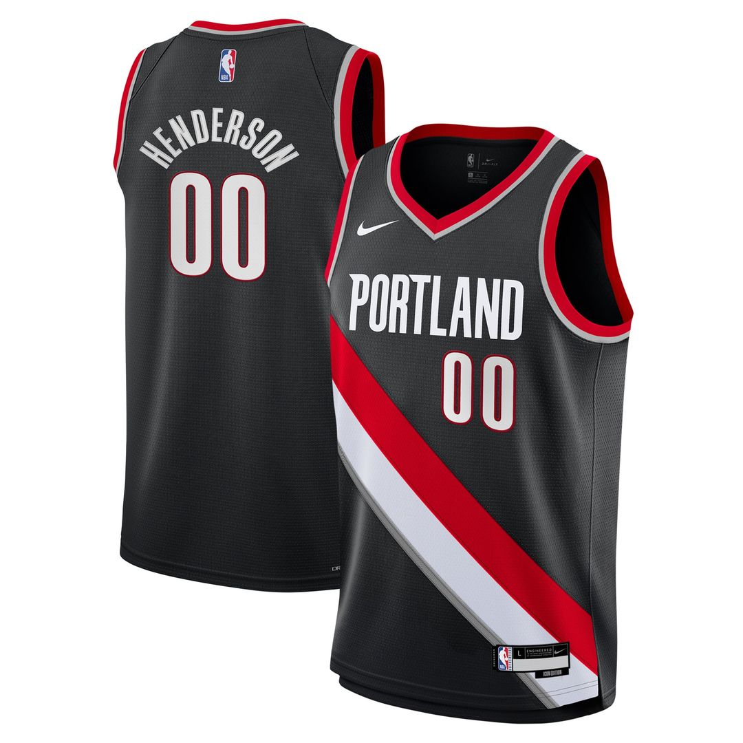 Scoot Henderson Portland Trail Blazers Nike Youth Swingman Jersey - Icon Edition - Black | NBA Fan Gear