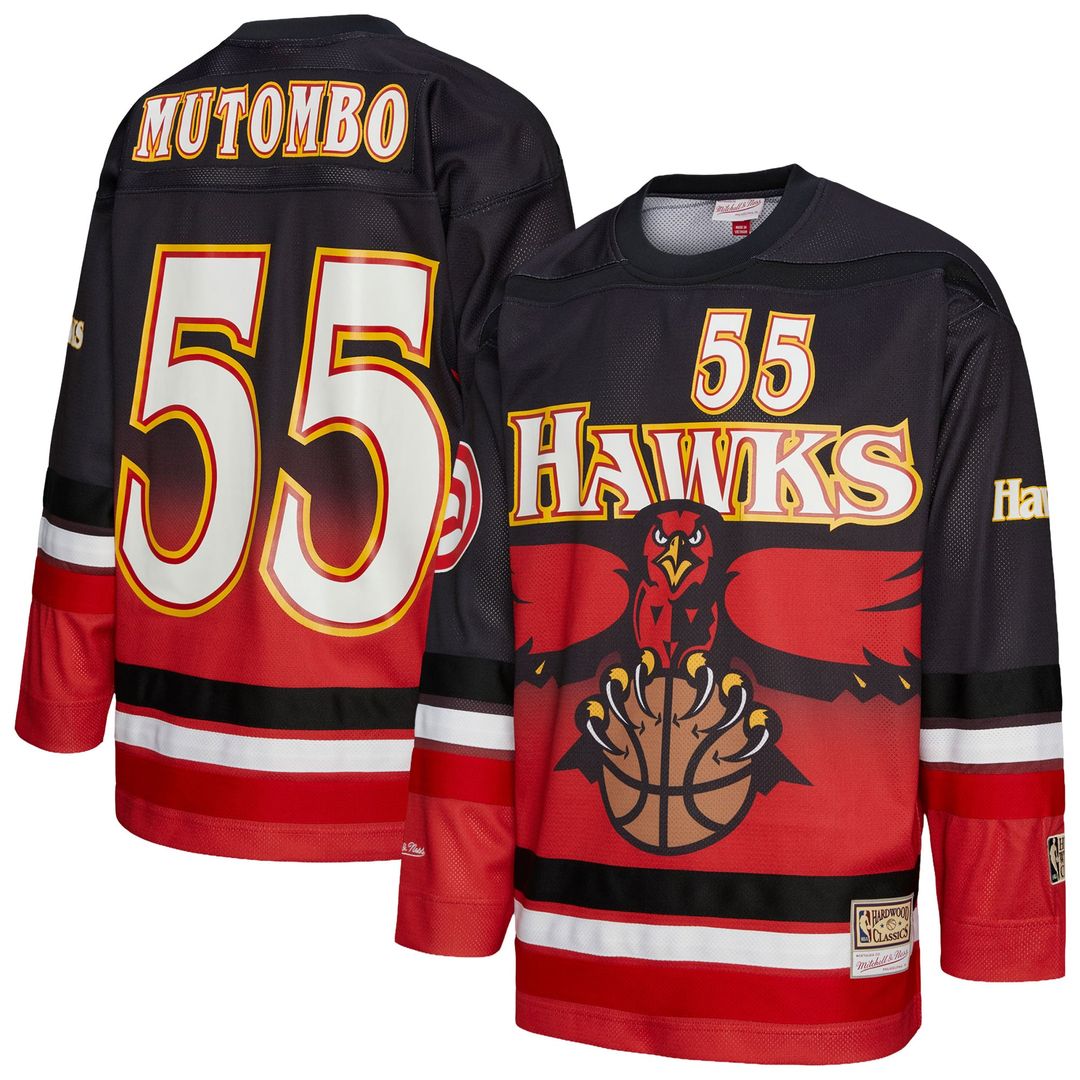 Dikembe Mutombo Atlanta Hawks Mitchell & Ness Unisex Maxxed Out Fashion Hockey Jersey - Red | NBA Fan Gear