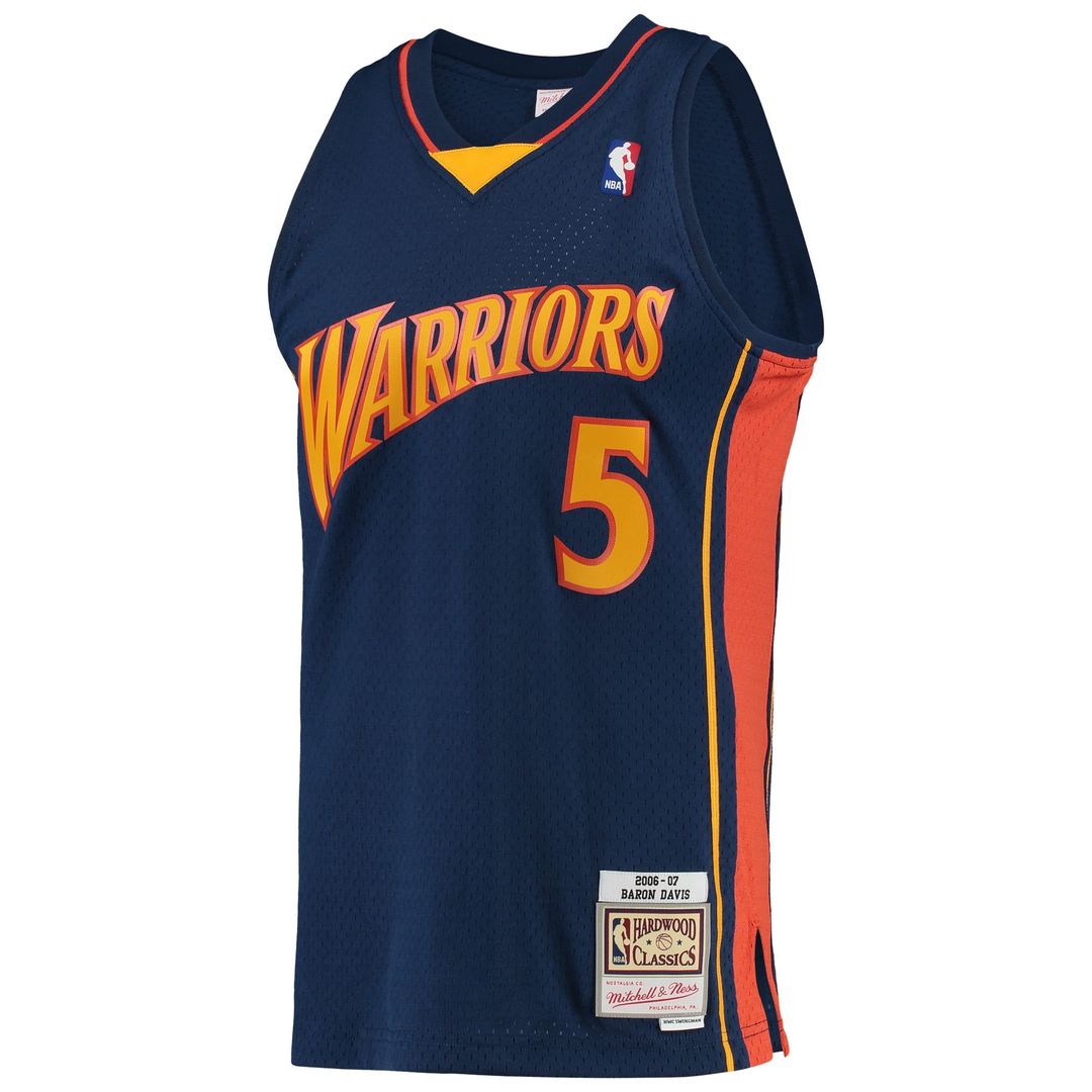 Baron Davis Golden State Warriors Mitchell & Ness 2006/ 07 Hardwood Classics Swingman Jersey - Navy | NBA Fan Gear