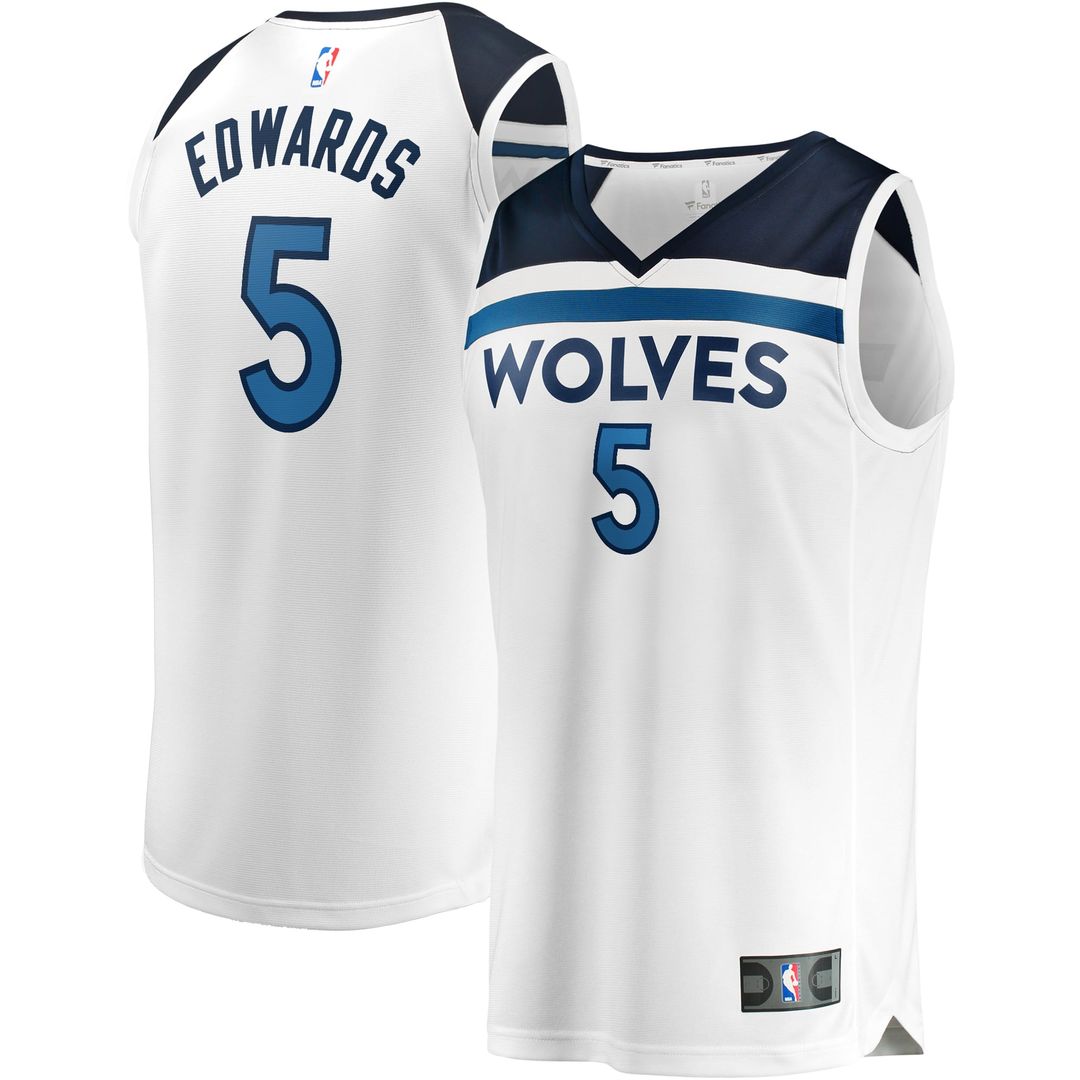 Anthony Edwards Minnesota Timberwolves Fanatics Fast Break Replica Player Jersey - Association Edition - White | NBA Fan Gear