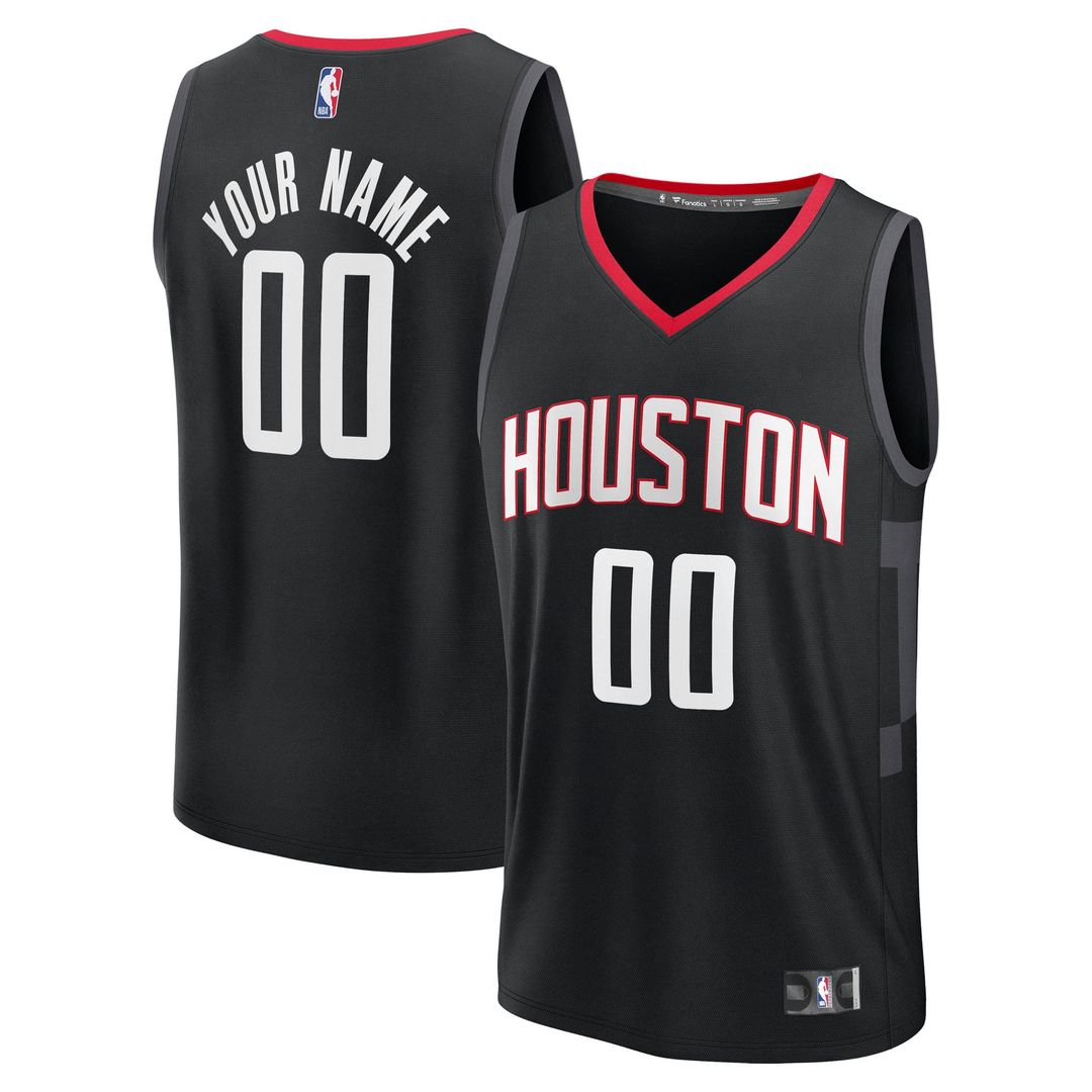 Houston Rockets Fanatics Youth Fast Break Custom Jersey - Statement Edition - Black | NBA Fan Gear