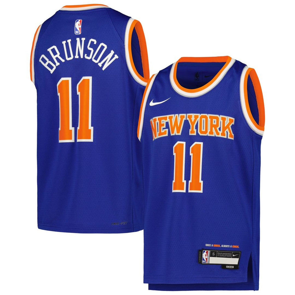 Jalen Brunson New York Knicks Nike Youth Swingman Jersey - Icon Edition - Blue | NBA Fan Gear