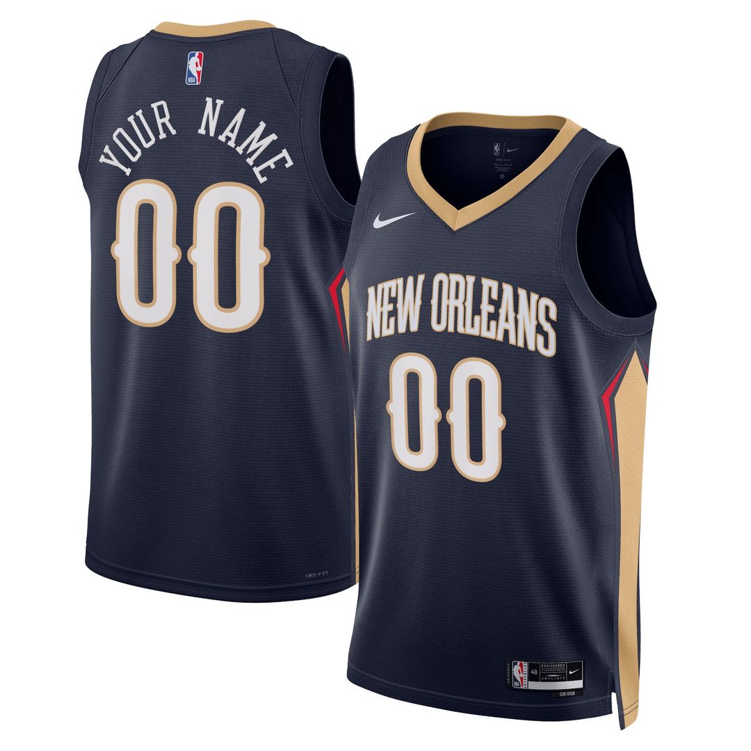 New Orleans Pelicans Nike Unisex 2022/ 23 Swingman Custom Jersey Navy - Icon Edition | NBA Fan Gear