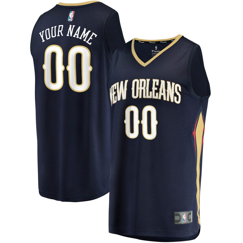 New Orleans Pelicans Fanatics Fast Break Custom Replica Jersey Navy - Icon Edition | NBA Fan Gear