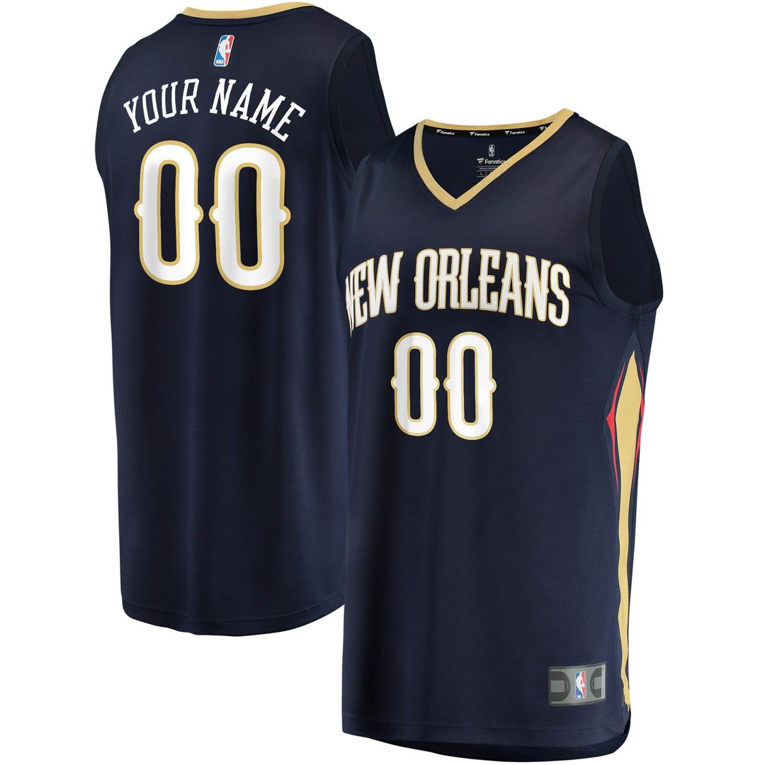 New Orleans Pelicans Fanatics Fast Break Custom Replica Jersey Navy - Icon Edition | NBA Fan Gear
