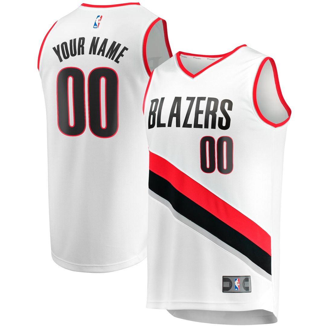 Portland Trail Blazers Fanatics Fast Break Custom Replica Jersey - Association Edition - White | NBA Fan Gear