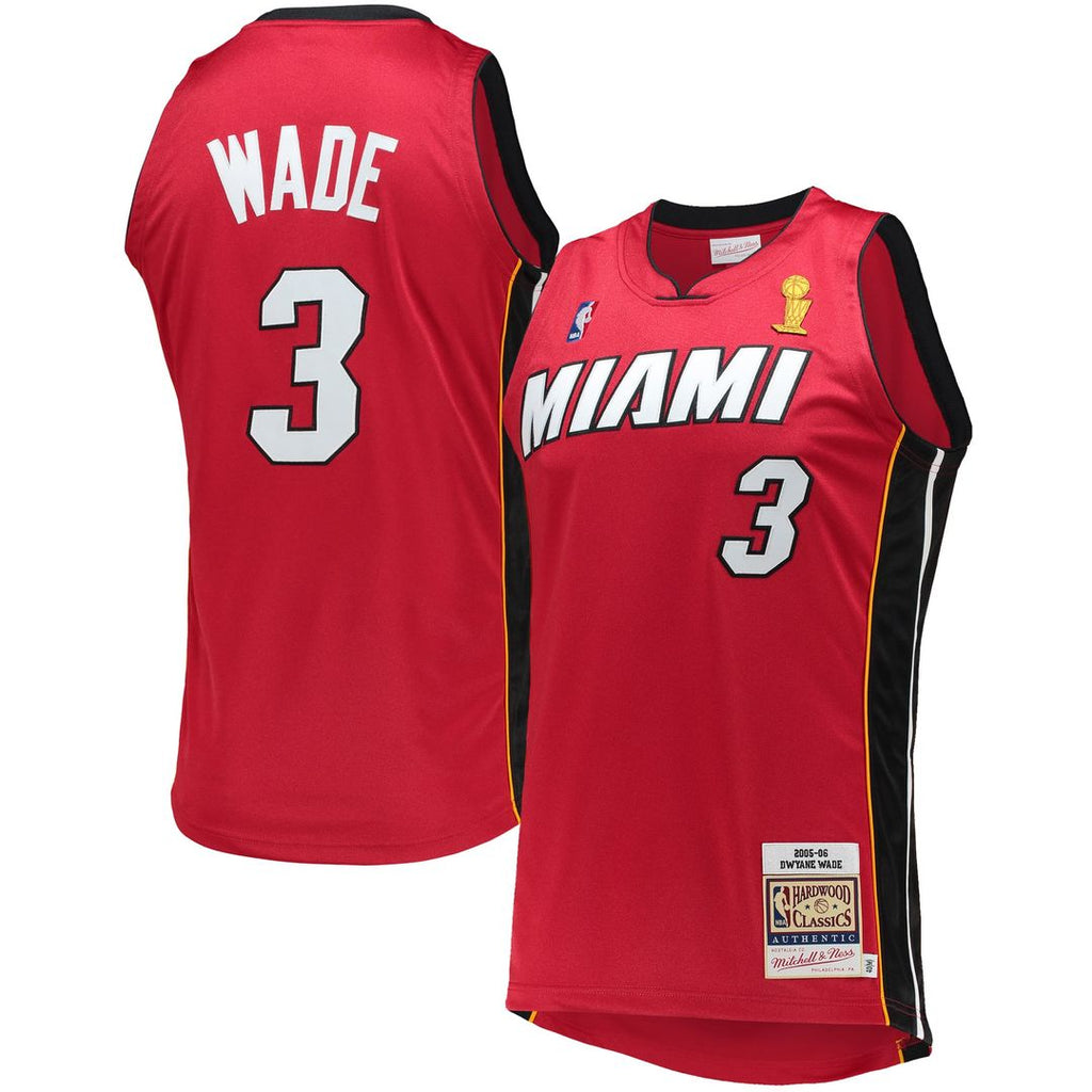 Dwyane Wade Miami Heat Mitchell & Ness 2005-06 Hardwood Classics Authentic Jersey - Red | NBA Fan Gear