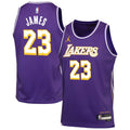 LeBron James Los Angeles Lakers Jordan Brand Youth Swingman Jersey - Statement Edition - Purple | NBA Fan Gear