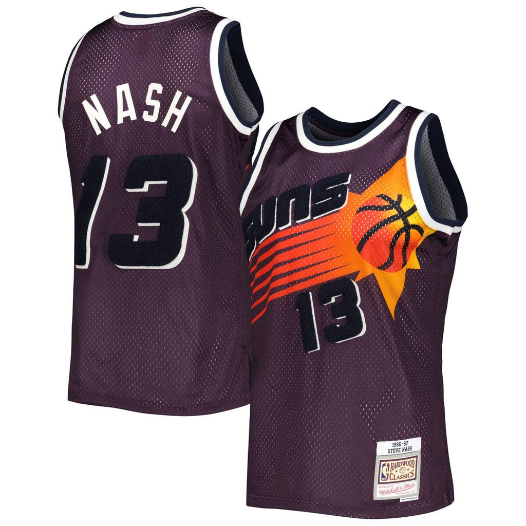 Steve Nash Phoenix Suns Mitchell & Ness 1996/ 97 Hardwood Classics Off-Court Swingman Jersey - Purple | NBA Fan Gear