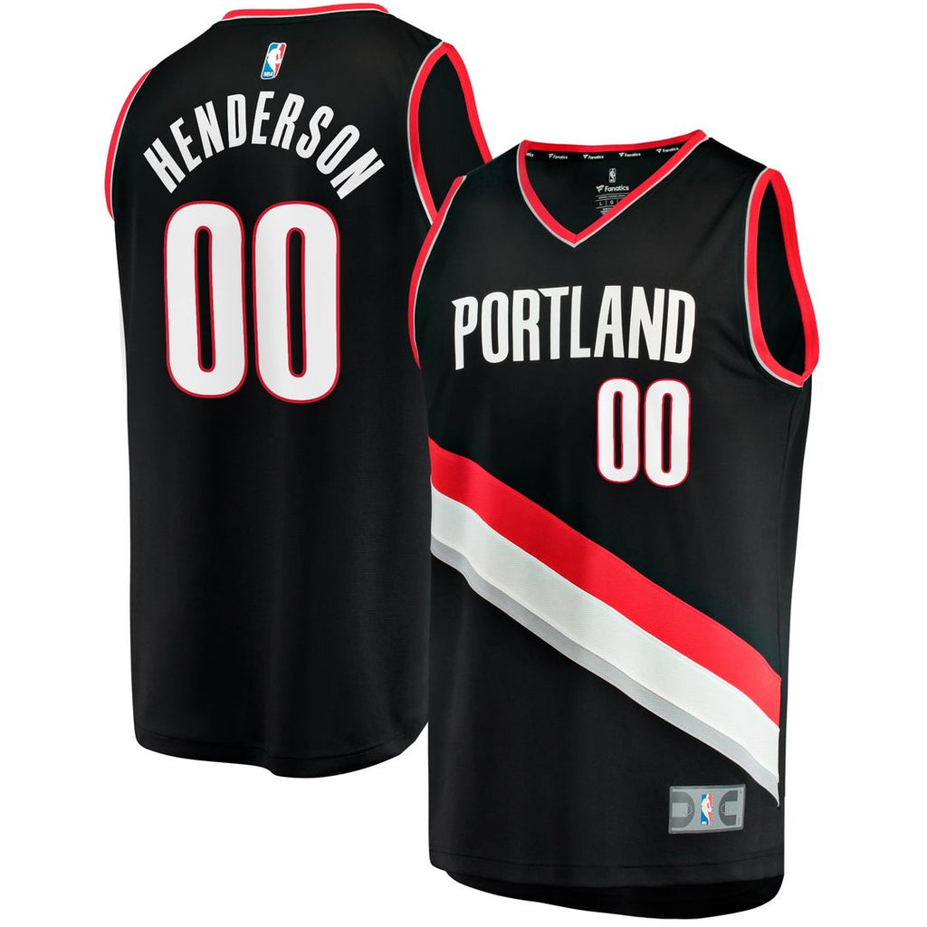 Scoot Henderson Portland Trail Blazers Fanatics Fast Break Replica Jersey - Icon Edition - Black | NBA Fan Gear