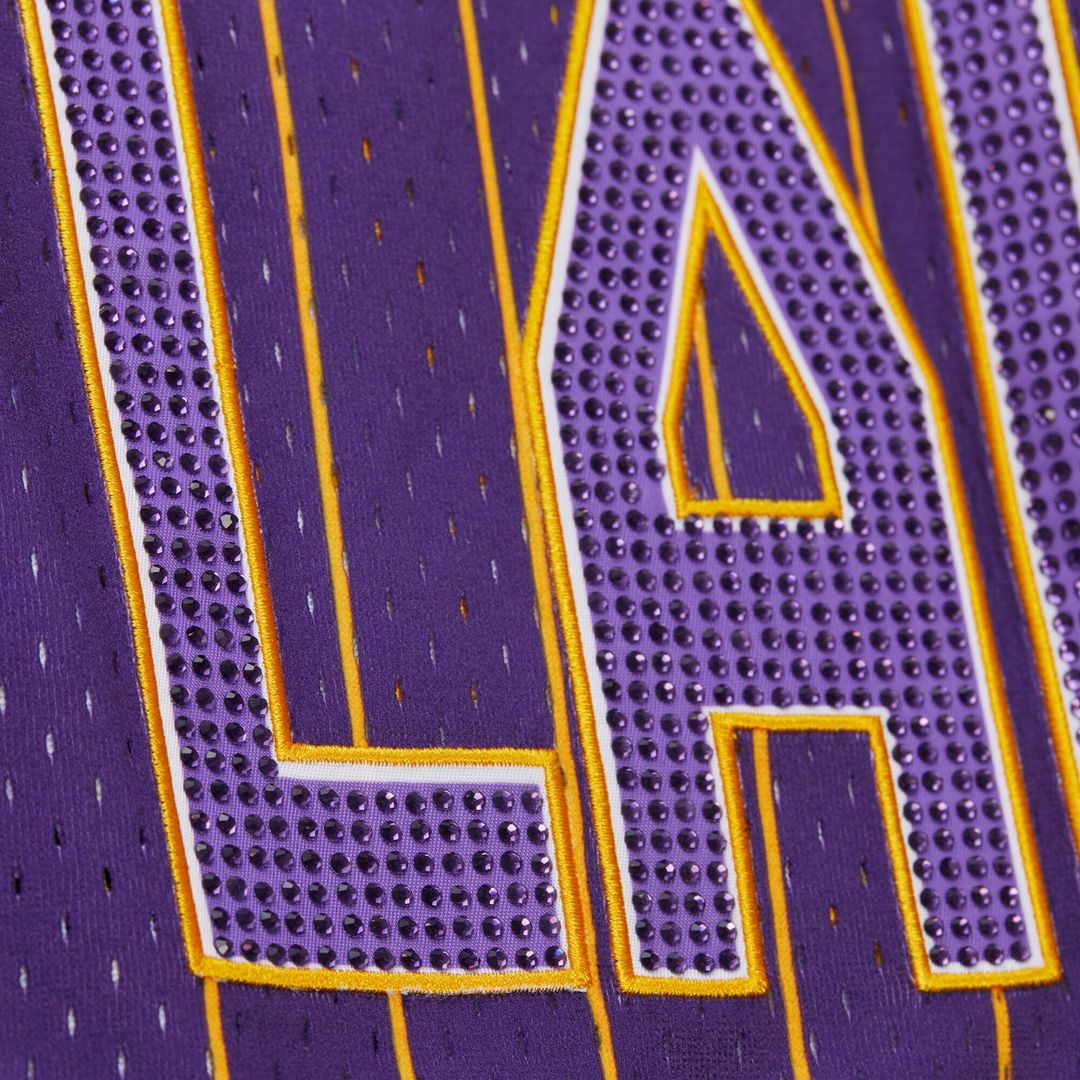 Los Angeles Lakers Mitchell & Ness x DANNIJO Women's Fashion Baseball Jersey - Purple | NBA Fan Gear