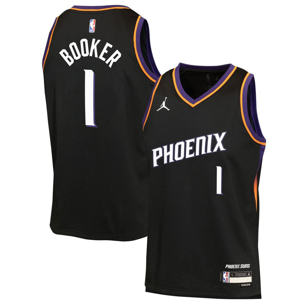 Devin Booker Phoenix Suns Jordan Brand Youth Swingman Jersey - Statement Edition - Black | NBA Fan Gear