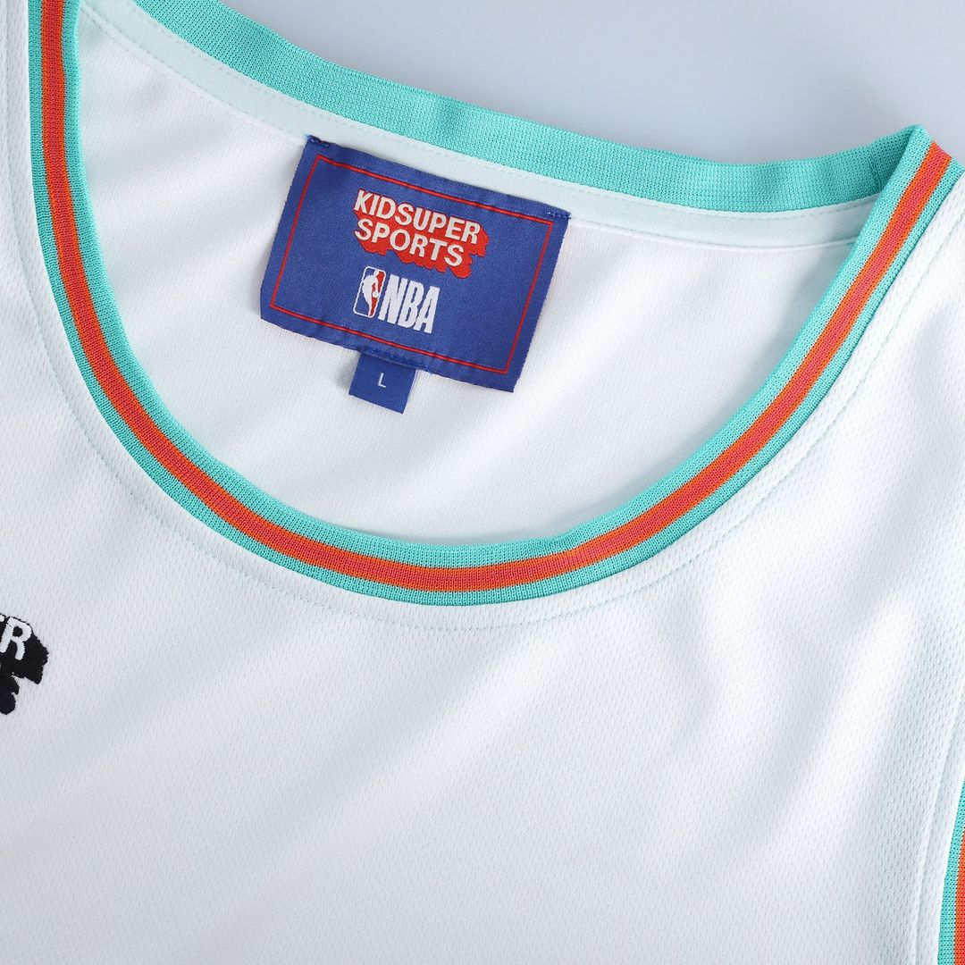 San Antonio Spurs NBA & KidSuper Studios by Fanatics Unisex Hometown Jersey - White | NBA x KidSuper Fan Gear