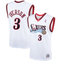 Allen Iverson Philadelphia 76ers Mitchell & Ness Hardwood Classics Swingman Jersey - White | NBA Fan Gear