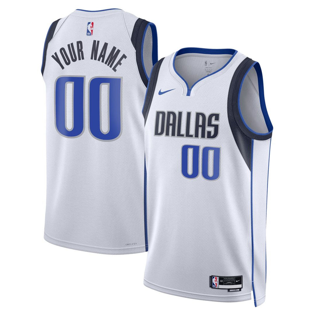 Dallas Mavericks Nike Unisex Swingman Custom Jersey White - Association Edition | NBA Fan Gear