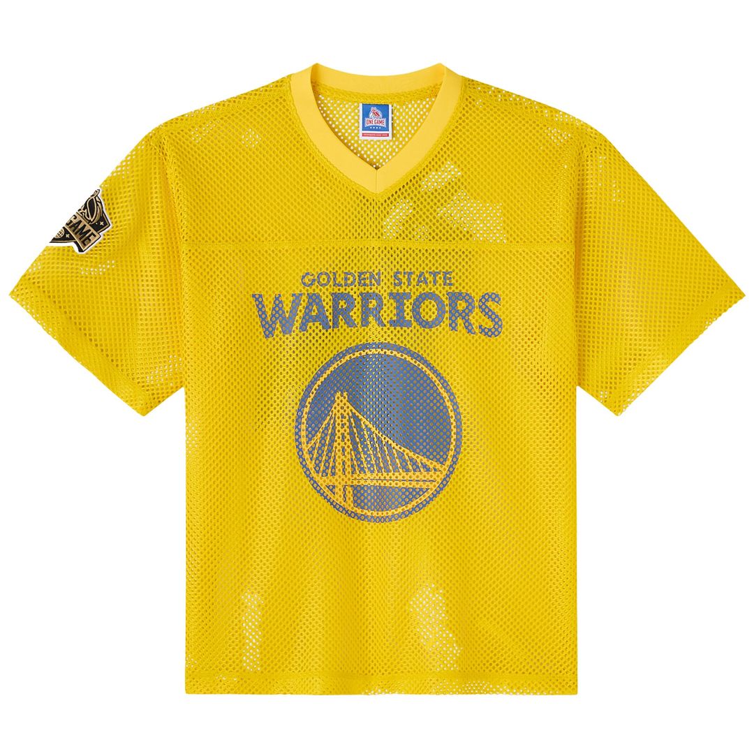 Golden State Warriors OVO x NBA Mesh Football Fashion Jersey - Gold | October's Very Own Fan Gear
