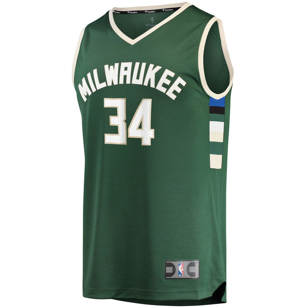 Giannis Antetokounmpo Milwaukee Bucks Fanatics Big & Tall Fast Break Player Jersey - Hunter Green - Icon Edition | NBA Fan Gear