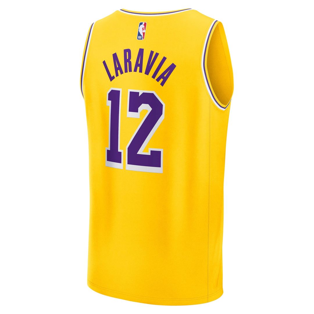Jake LaRavia Los Angeles Lakers Fanatics Fast Break Replica Jersey - Icon Edition - Gold | NBA Fan Gear